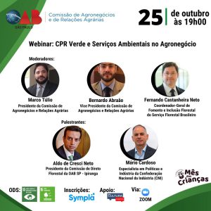 WEBINAR: CPR VERDE E SERVIÇOS AMBIENTAIS NO AGRONEGÓCIO